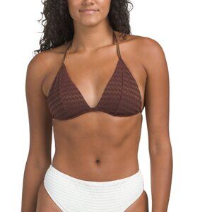 TRINA TURK Brown Glimmer Triangle Bikini Top